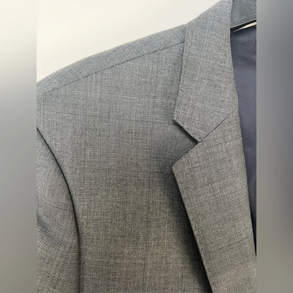 J.Crew Ludlow‎ Blazer – Size 44R Super 150s Wool – Loro Piana Gray Micro Check